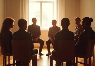Gruppentherapie Stuhlkreis bei Spielen Therapy